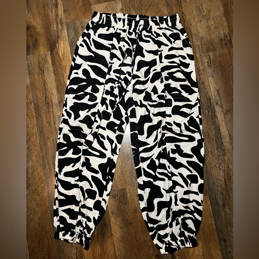 Rachel Zoe Black and Cream Abstract Pants